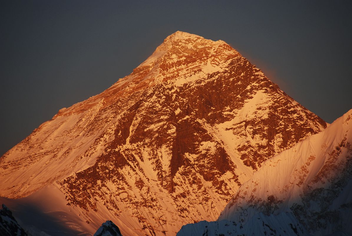 Gokyo Ri 05-1 Everest North Face and Southwest Face Close Up From Gokyo Ri At Sunset